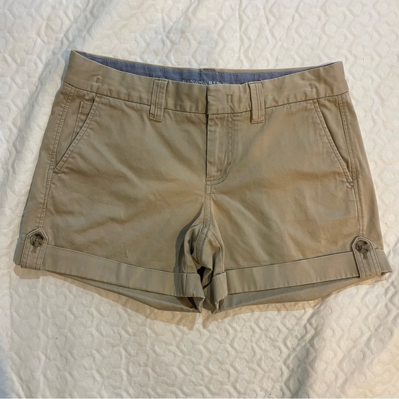 Banana Republic Khaki Shorts The Weekend Roll Up Shorts Cuffed Women’s Size 8 - Picture 1 of 11
